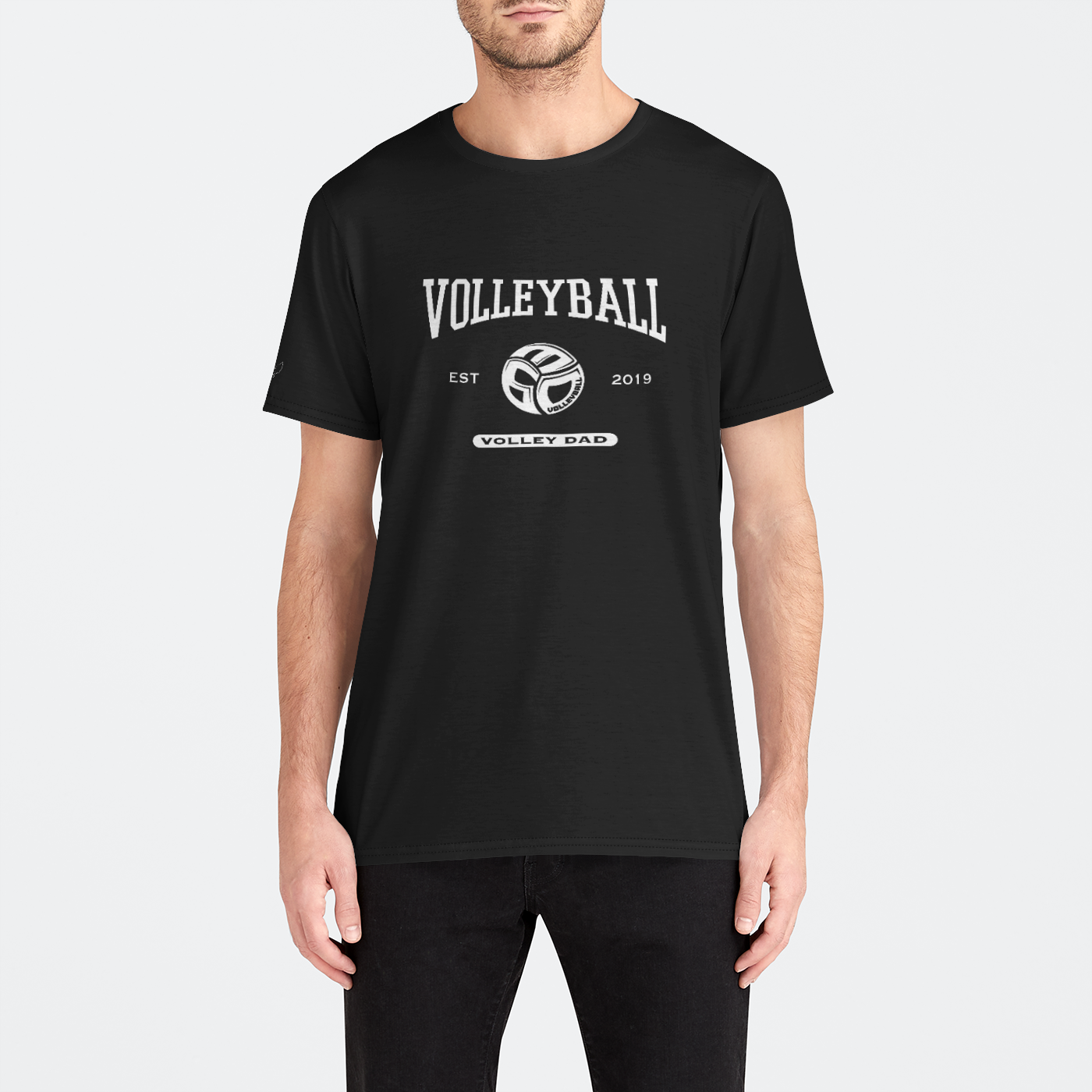 VolleyDad Black Crew Tee