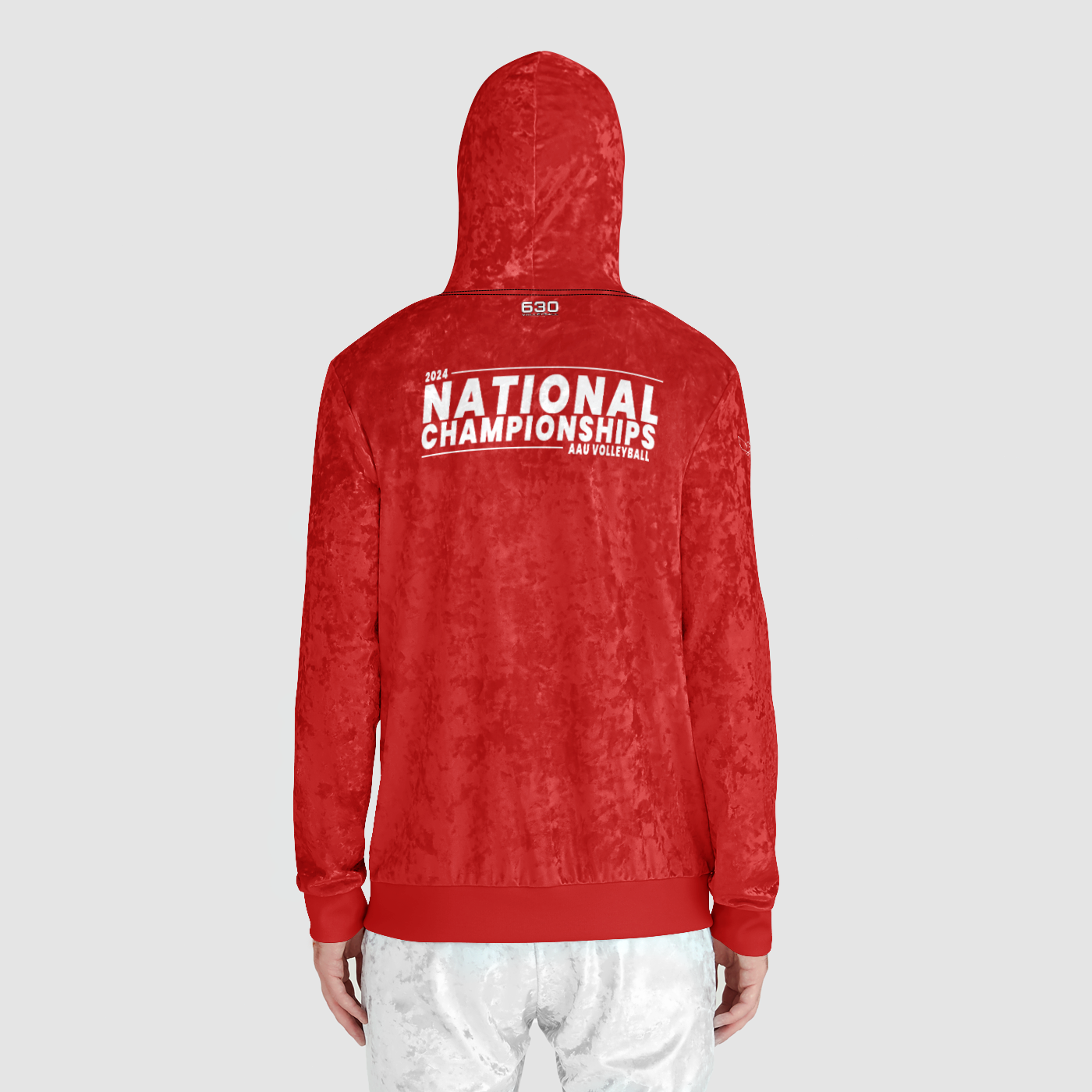 Red NATLS Unisex Zip Velvet Hoodie
